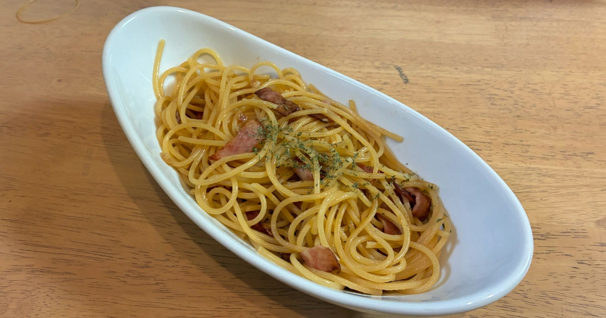 シャウスライスで簡単で旨い！ペペロンチーノレシピ記事のアイキャッチ