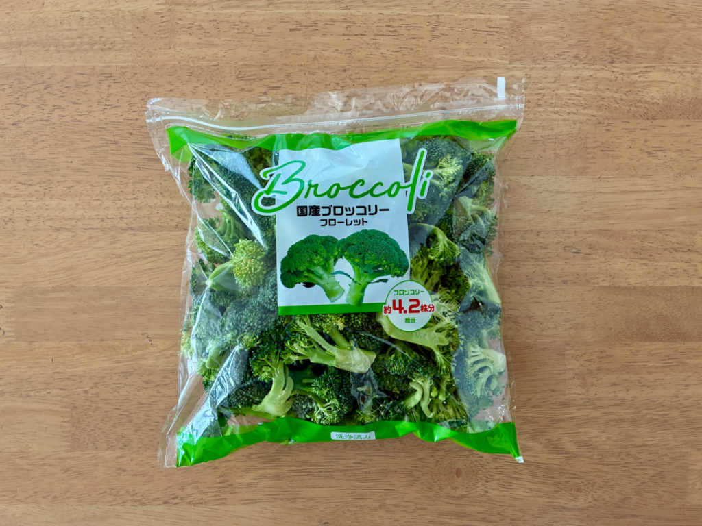 コストコの国産ブロッコリーフローレット750g入り。約4.2株分の大容量パッケージ