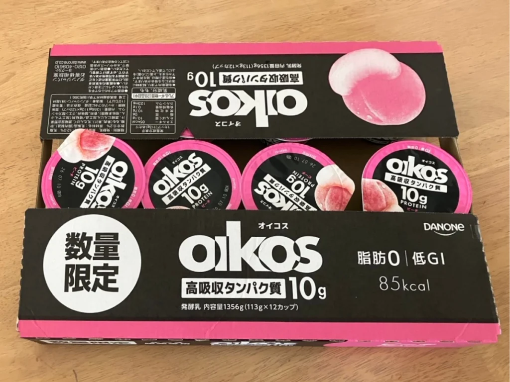 コストコで数量限定で販売されていたオイコスのピーチ
