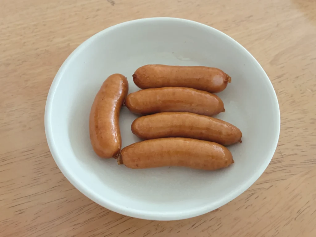 COSORIで皮がパリパリに焼けた香薫ウインナー