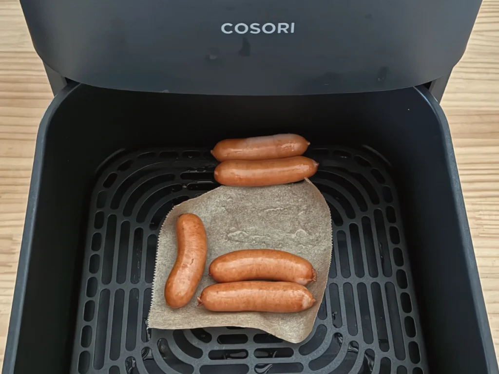 COSORIで165℃5分焼いた香薫ウインナーの焼き上がり
